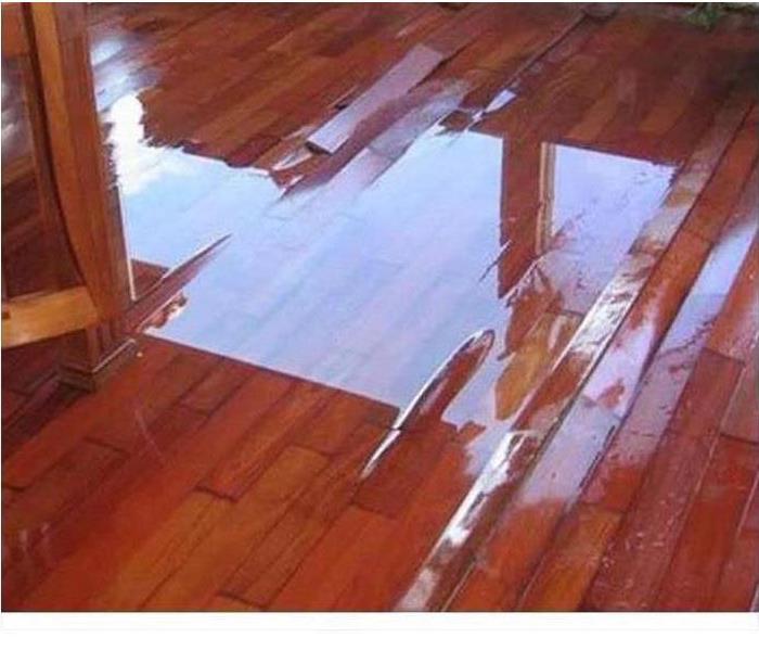 soaked and water damaged hardwood floor boards