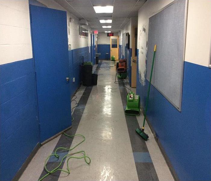 water damage to basement classrooms